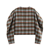 DAIIIBABYYY  -  Woman Autumn Fashion Vintage Woolen Jacket Plaid O-Neck Long Sleeves Buttons Double Breasted Female Chic Streetwear Style Coats