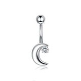 DAIIIBABYYY  -  Fashion Crystal Stainless Steel Flower Butterfly Belly Piercing for Women Silver Color Belly Button Rings Body Jewelry