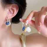 DAIIIBABYYY  -  Colorful Beaded Hoop Earrings for Women Girls Y2K Candy Colored Circular Earrings Creative Design Korean Style Fashion Jewelry