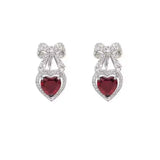 DAIIIBABYYY  -  Korean Elegant Rhinestone Bowknot Drop Earrings For Women Fashion Heart Crystal Pendientes Party Jewelry Gifts