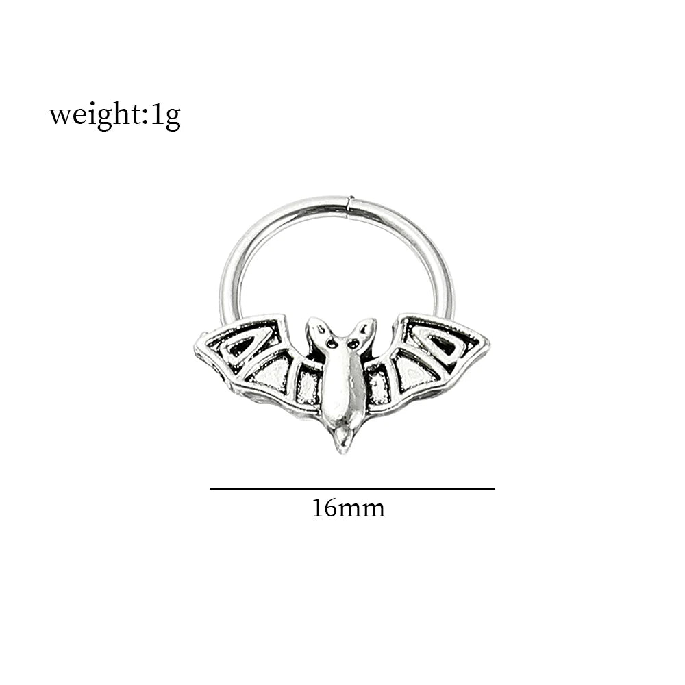 DAIIIBABYYY  -  Fashion Punk Stainless Steel Nose Ring Silver Color Gothic Insect Nose Rings For Women Men Body Cartilage Piercing Jewelry