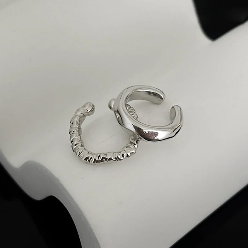 Daiiibabyyy  Punk Irregular Geometric Ear Cuff Earrings for Women Non-Piercing Metal Ear Clip Earring Fake Cartilage Fashion Jewelry Party