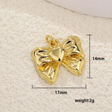 DAIIIBABYYY  -  1 piece Brass Material Cute Zircon Knot Bow Charms For Women DIY Pendant Earrings Bracelet Necklace Jewelry Wholesale