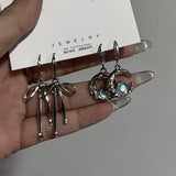 DAIIIBABYYY  -  Long Bowknot Pendant Drop Earrings Women Girls Gold Color Stainless Steel Bow-tie Earring Sweet Jewelry Christmas Gift