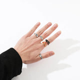 DAIIIBABYYY  -  Gothic Style Metal Set Rings Fashion Jewelry Open Ring for Men Jewelry Trendy Finger Ring Women Accessories Friend Gifts