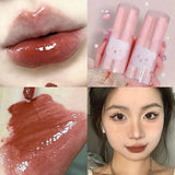 Daiiibabyyy 6PCS/Set Mirror Water Lip Gloss Cherry Pink Sexy Liquid Lipstick Waterproof Lasting Moisturizing Plump Lip Tint Makeup Cosmetics