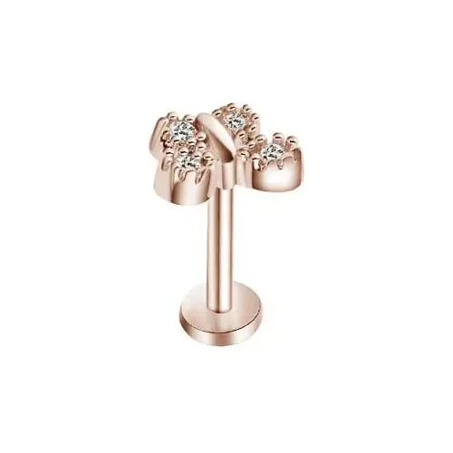 DAIIIBABYYY  -  1Piece Flower Moon Snake CZ Nose Hoop Butterfly Leaf Daith Conch Helix Stud Earrings Internal Thread Piercing Surgical Steel 16G