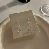 DAIIIBABYYY  -  Elegant Shiny Rhinestone Colorful Earrings Set for Women Wedding Jewelry Gift Girls Fashion Charm Zircon Stud Earing