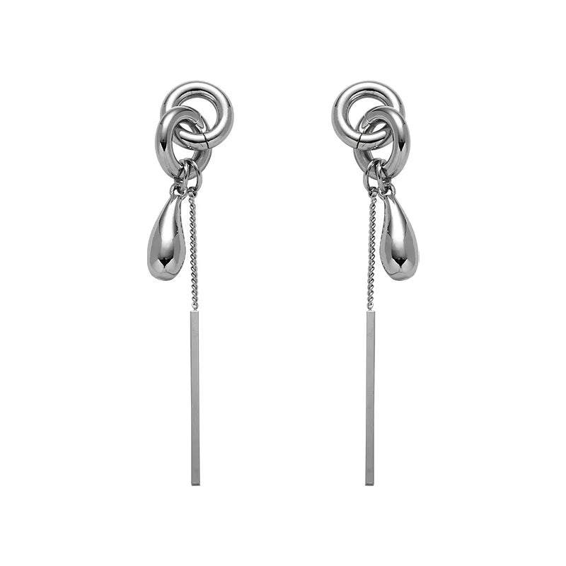 DAIIIBABYYY  -  Fashion Simple Metal Chain Pendant Earrings For Women Personality Popular Long Earrings Travel Jewelry Gift