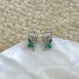 DAIIIBABYYY  -  Marine Style Blue Seashell Stud Earrings for Women Starfish Ear Stud Inlaid Romantic Crystals Girls Fashion Jewelry Summer Gifts