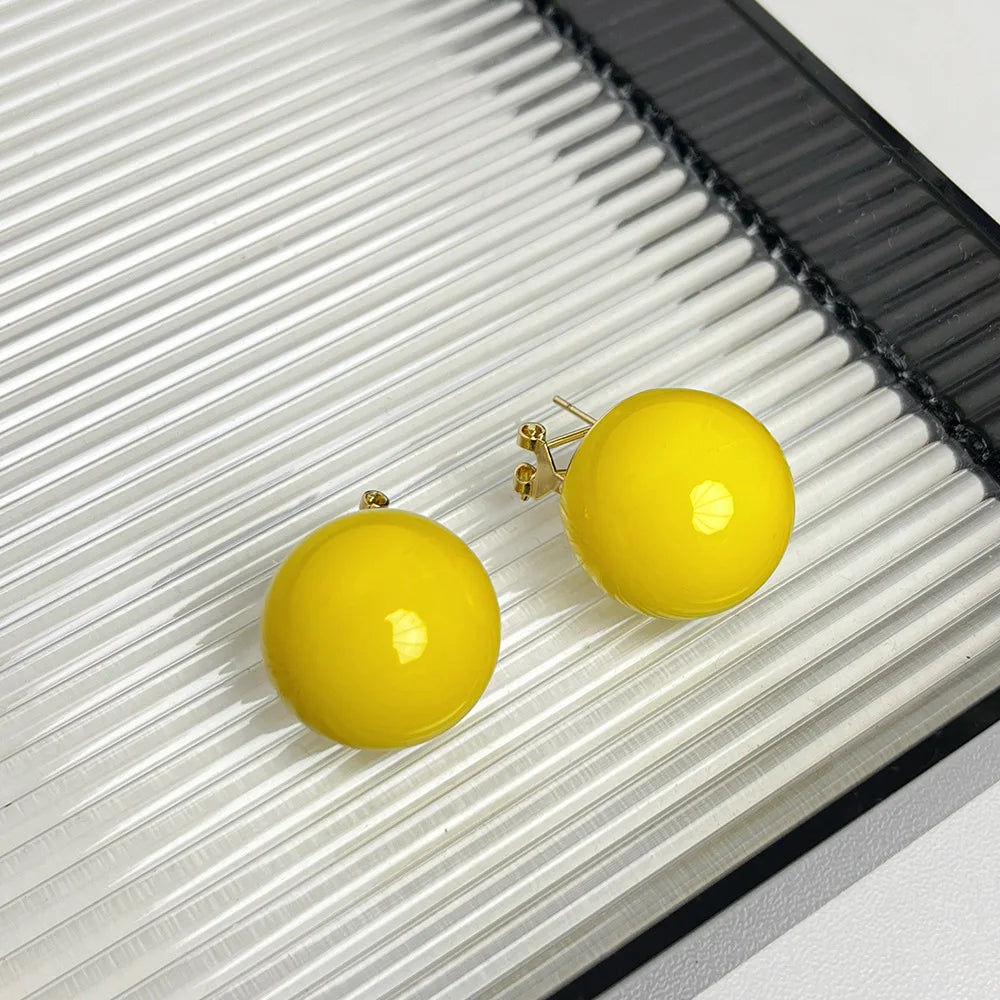 DAIIIBABYYY  -  Dopamine ball earrings for women new style explosive exaggerated earrings
