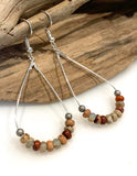 DAIIIBABYYY  - 2 Pcs Vintage Ethnic Hollow Bead Geometric Bohemian Natural Stone Dangle Earrings Woman Party Prom Jewelry