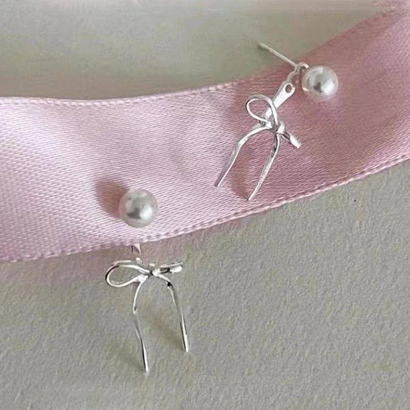 DAIIIBABYYY  -  Design Sweet Cool Style Bow Knot Earrings for Women Simple Korean Bow Earings Piercing Elegant Y2K Jewelry Gifts Dropshipping