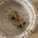 DAIIIBABYYY  -  Retro Colorful Green Bead Earrings Ethnic Style Safety Buckle Design Light Luxury Artistic Popular Earrings Women's Jewelry