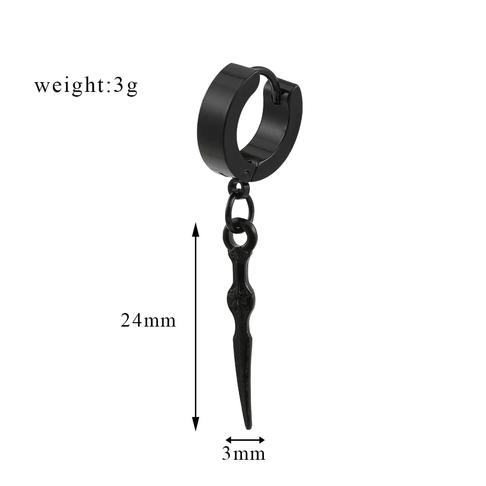 DAIIIBABYYY  -  Fashion Hip Hop Weapon Pendant Earrings Gothic Skull Ear Clip Earrings for Women Men Trendy Ear Accessories Charm Jewelry Gifts