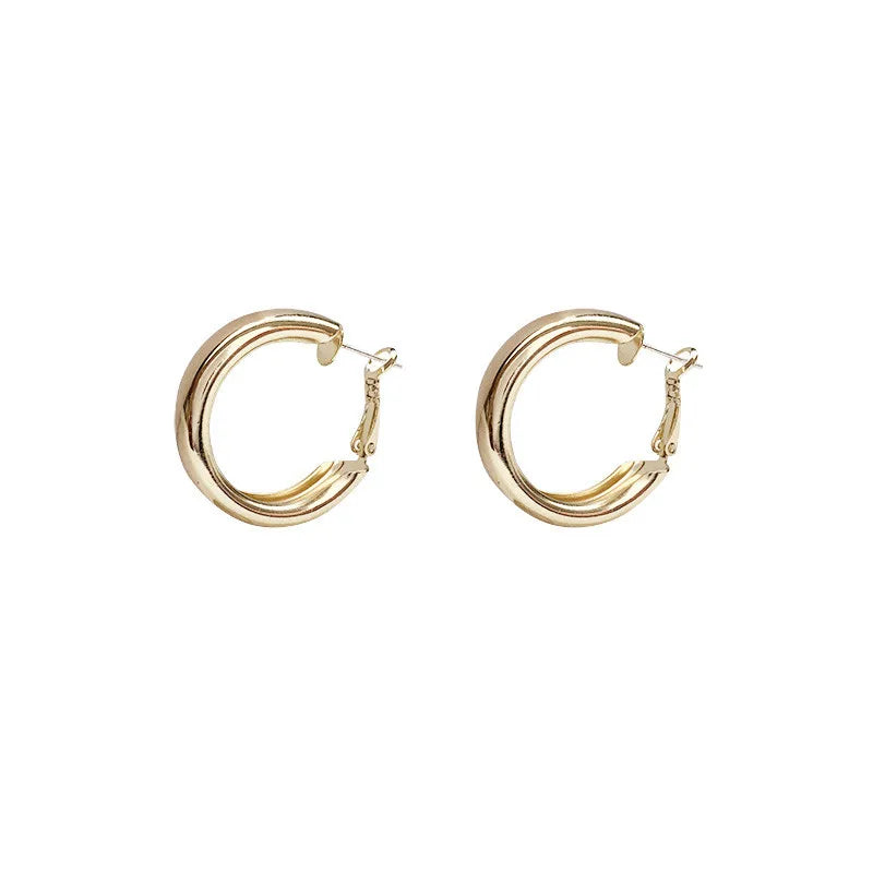 DAIIIBABYYY  -  Korean New Simple Temperament Circle Earrings Fashion Small Versatile Earrings Women's Jewelry