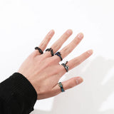 DAIIIBABYYY  -  Gothic Style Metal Set Rings Fashion Jewelry Open Ring for Men Jewelry Trendy Finger Ring Women Accessories Friend Gifts