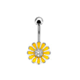 DAIIIBABYYY  -  Fashion Crystal Stainless Steel Flower Butterfly Belly Piercing for Women Silver Color Belly Button Rings Body Jewelry