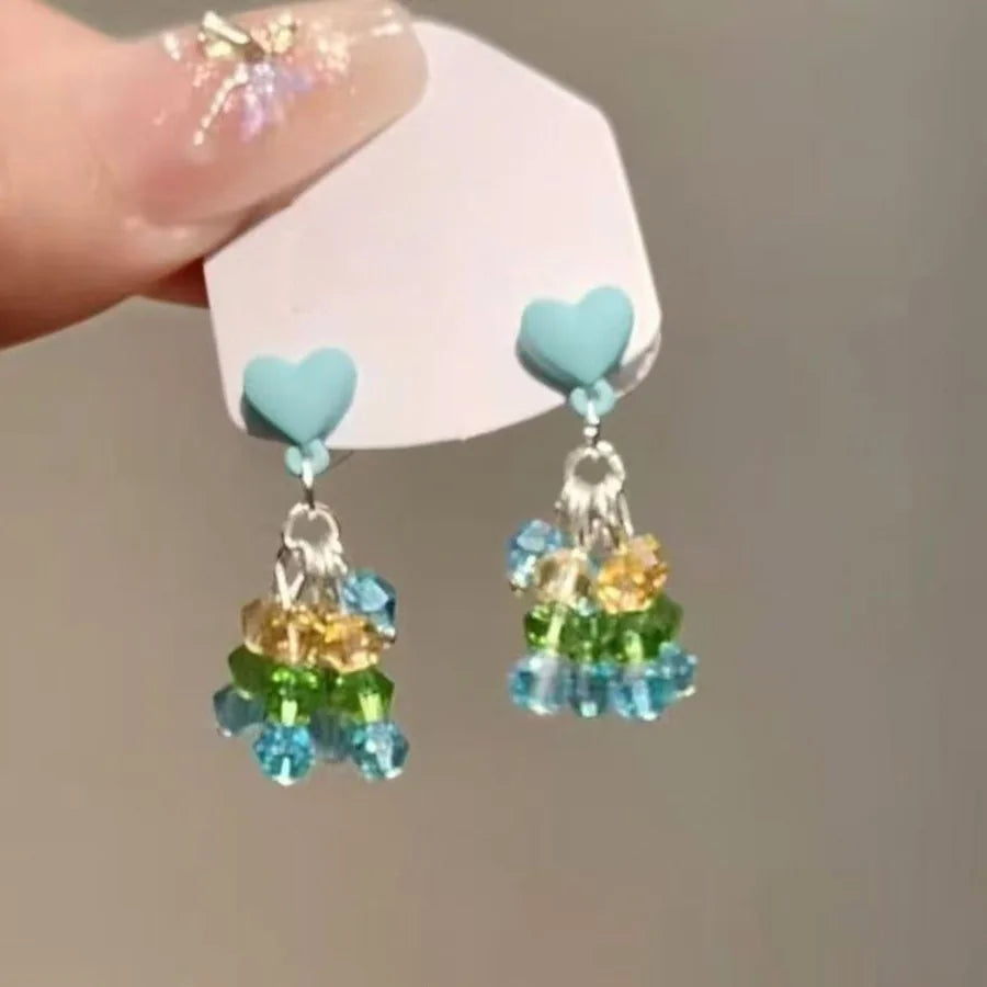 Daiiibabyyy  Crystal Star Pendant Earrings for Women Girls Fashion Jewelry Gift