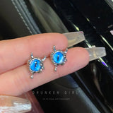 DAIIIBABYYY  -  Cute Green Blue Evil Monster Eyes Stud Earrings Women Kids Halloween Animal Rabbit Big Eyes Goth Cross Earring Jewelry
