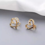 DAIIIBABYYY  -  Fashion Irregular Heart Ear Clips Women Silicone Earring Without Piercing Fashion Girls Banquet Heart Ear Clip Earrings Jewelry
