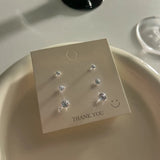 DAIIIBABYYY  -  Elegant Shiny Rhinestone Colorful Earrings Set for Women Wedding Jewelry Gift Girls Fashion Charm Zircon Stud Earing