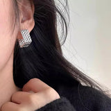 DAIIIBABYYY  -  Hollow Geometric Hoop Earrings For Women Couples Heavy Industry Simple Personality Hip Hop Prevent Allergy Party Jewelry