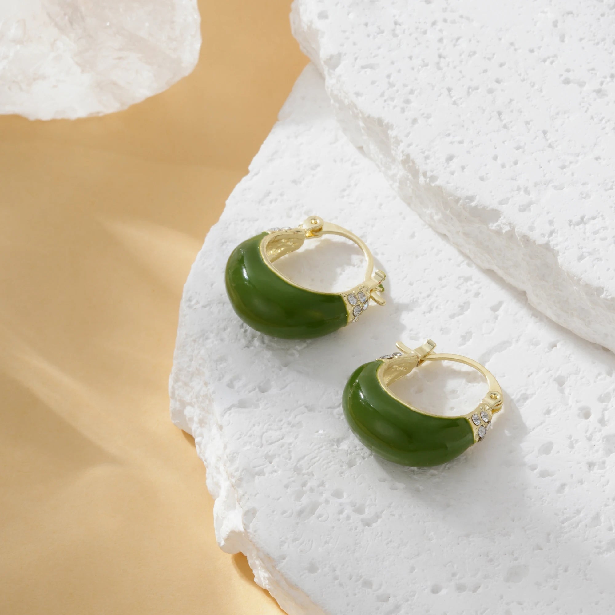 DAIIIBABYYY  -  French Elegant Sparkling Cubic Zirconia Oil Drop Green Earrings Women's Fashion Glamour Jewelry Earrings Holiday Party Gifts