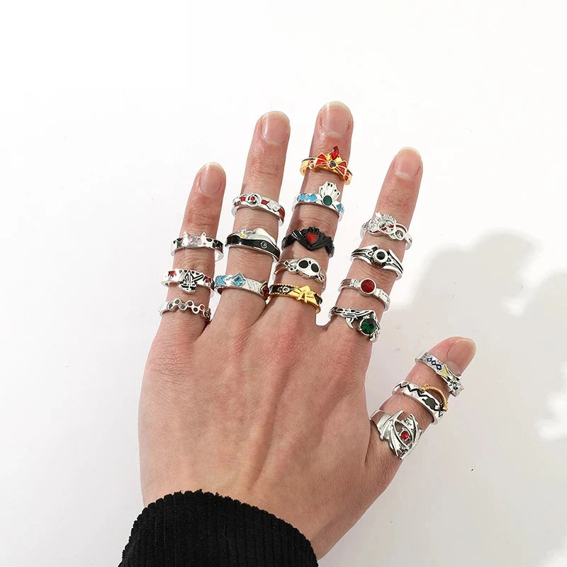 DAIIIBABYYY  -  Classic Bohemian Trendy Finger Ring Women Accessories Metal Set Rings Fashion Jewelry Open Ring for Men Jewelry Steampunk Style