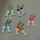 Daiiibabyyy  Summer Colorful Tropical Fish Stainless Steel Hoop Earrings