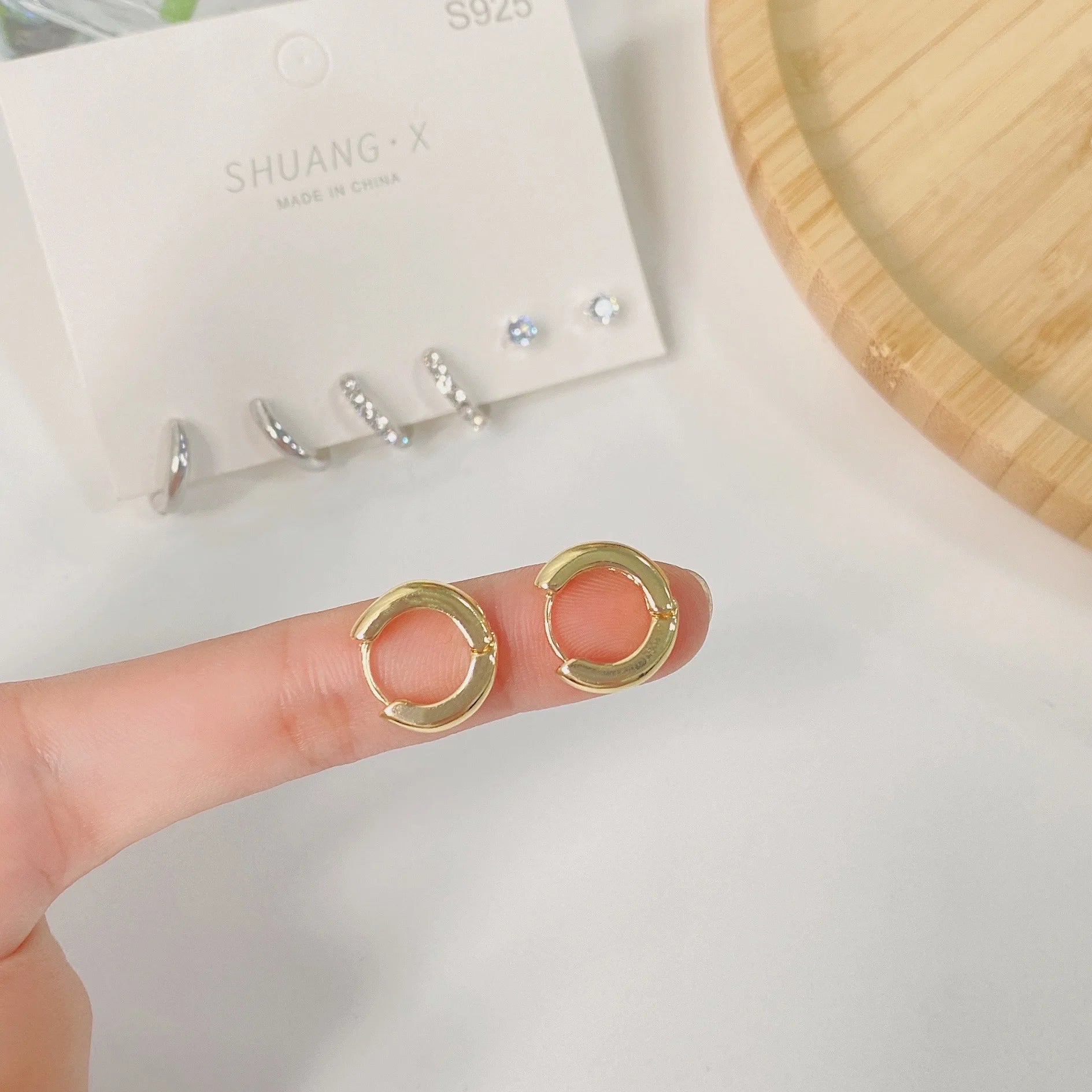 DAIIIBABYYY  -  Simple Rhinestone Round Hoop Ear Buckle Earrings Women Korean Fashion INS Girls Elegant Wedding Daily Earring Jewelry