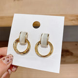 DAIIIBABYYY  -  Creative Geometric Circle Cat Eye Stone Earrings Personality Fashion Wedding Party Ladies Earrings Holiday Girls Jewelry Gift