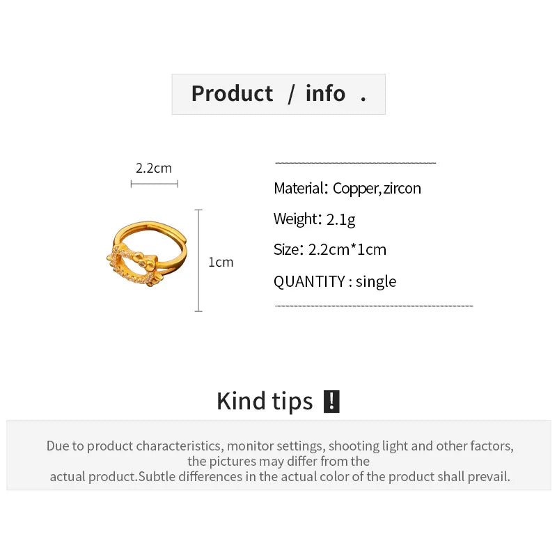 Daiiibabyyy  Zircon Bow Little Cat Ring for Women Light Luxury High Grade Finger Rings  Exquisite Wedding Accessories