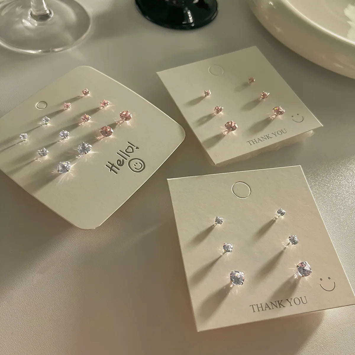 DAIIIBABYYY  -  Elegant Shiny Rhinestone Colorful Earrings Set for Women Wedding Jewelry Gift Girls Fashion Charm Zircon Stud Earing