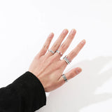 DAIIIBABYYY  -  Gothic Style Metal Set Rings Fashion Jewelry Open Ring for Men Jewelry Trendy Finger Ring Women Accessories Friend Gifts