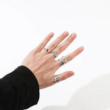DAIIIBABYYY  -  Gothic Style Metal Set Rings Fashion Jewelry Open Ring for Men Jewelry Trendy Finger Ring Women Accessories Friend Gifts