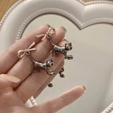 DAIIIBABYYY  -  1 PairPink Bowknot Cat Earrings Cute Girl Decoration Gift for Women Korean Style Earrings for Women jewelry