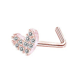 DAIIIBABYYY  -  1PC Stainless Steel Small Nose Rings Crystal Zircon Butterfly Flower Heart Nose Studs 20G Body Piercing Jewelry For Women Men