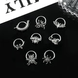 DAIIIBABYYY  -  Fashion Punk Stainless Steel Nose Ring Silver Color Gothic Insect Nose Rings For Women Men Body Cartilage Piercing Jewelry