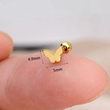 DAIIIBABYYY  -  1Pc Stainless Steel Star Moon Mini Earrings for Women Jewelry  Fashion Heart Butterfly Piercing Stud Earrings for Mother Day