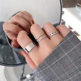 DAIIIBABYYY  -  Korean Butterfly Metal Punk Rings Set for Girls Women Trendy Accessories Buckle Female Index Finger Rings Party Jewelry Gifts