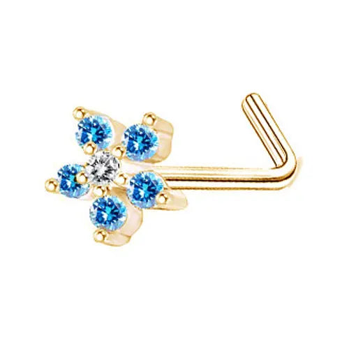 DAIIIBABYYY  -  1PC Stainless Steel Small Nose Rings Crystal Zircon Butterfly Flower Heart Nose Studs 20G Body Piercing Jewelry For Women Men
