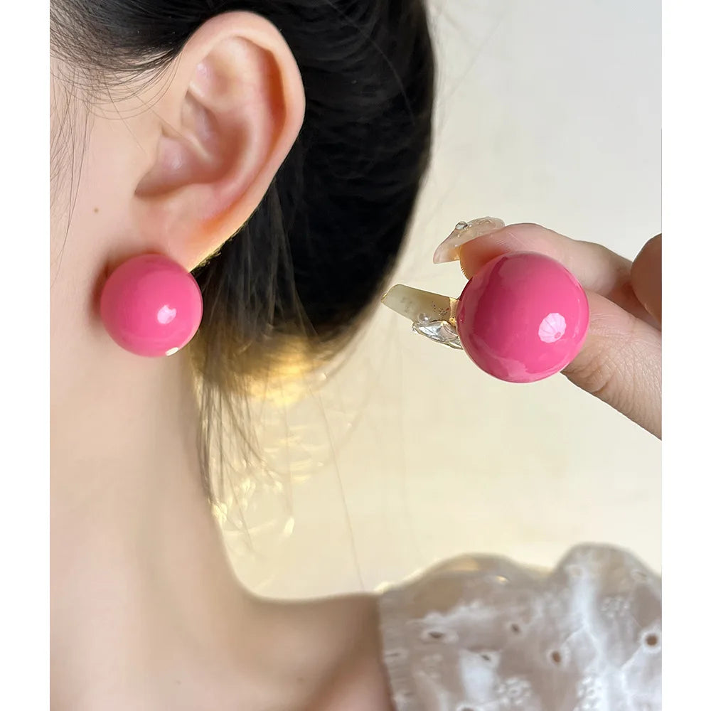 DAIIIBABYYY  -  Dopamine ball earrings for women new style explosive exaggerated earrings