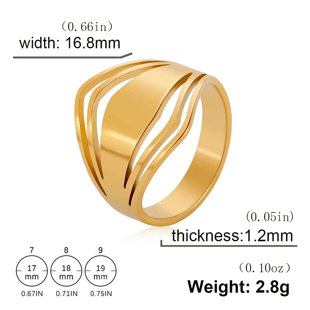 DAIIIBABYYY  -  Geometric Rhombus Ring Stainless Steel Minimalist Women Rings Fashion Jewelry 2024 Valentine's Day Gift for Lover