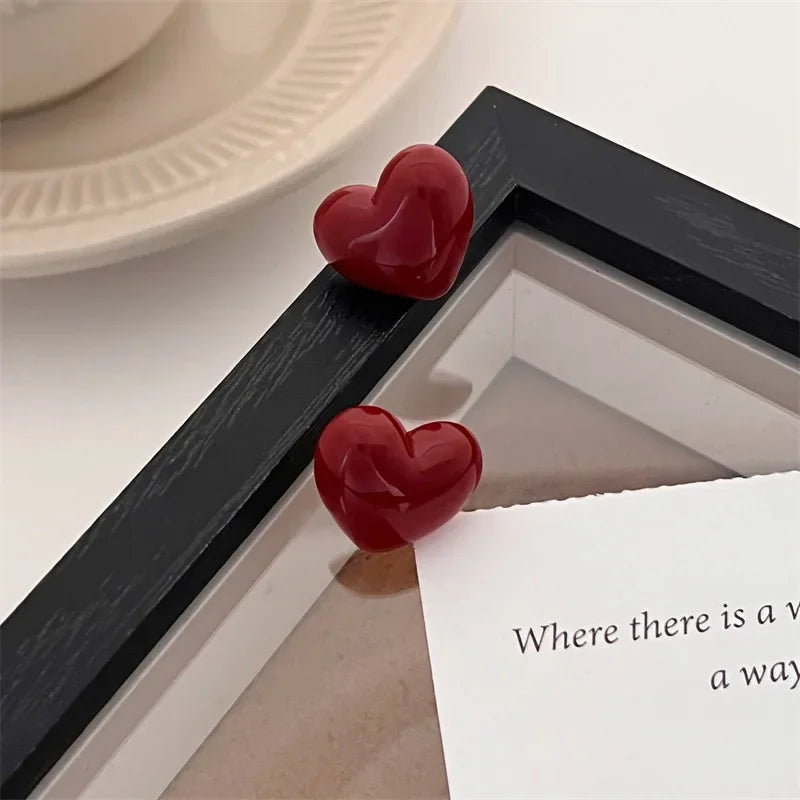 DAIIIBABYYY  -  Punk Personality Black Love Heart Stud Earrings for Women Retro Fashion Hip Hop Rock Party Jewelry Accessories Gifts Wholesale