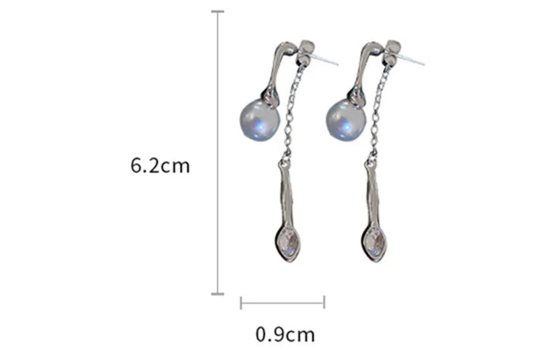 DAIIIBABYYY  -  Irregular Metal Crystal Drop Earrings For Women Unique Design Personality Water Drop Opal Earrings Fashion Jewelry