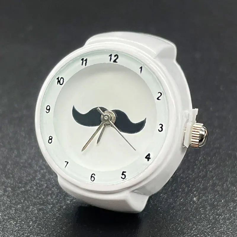 DAIIIBABYYY  -  Kids Cute Cartoon Number Watch Finger Rings Mini Clock Watches Elastic Strap Ring Women Men Funny anillos Jewelry Gift