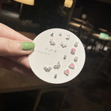 DAIIIBABYYY  -  Korean Fashion New Week Stud Earrings Set for Women Mini Sweet Pearl Heart Bow Rainbow Earring Luxury Jewelry Gift
