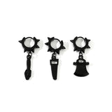 DAIIIBABYYY  -  Fashion Gothic Small Hoop Earrings Set Alloy Korean Style Earrings to Gift Ears Piercing Jewelry Men Accessories for Women