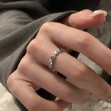 DAIIIBABYYY  -  Blue Zircon Love Heart Rings For Women Girls Fashion Temperament Sweet Elegant Gentle Romantic Anniversary Jewelry Gifts